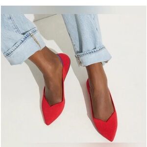 Red Pointed Toe Flats